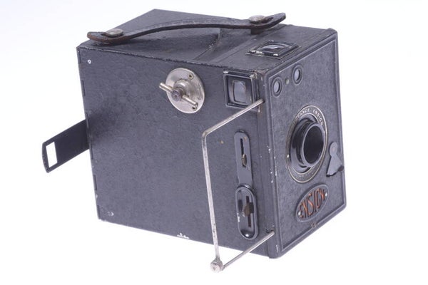 HOUGHTON ENSIGN ALL DISTANCE BOX 120 ROLL FILM CAMERA 6X9CM BLACK 1927s