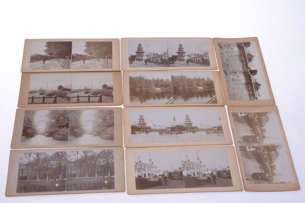 12 ANTIQUE QUALITY STEREO IMAGES 9X18CM CARDS c.1925 GRONINGEN, PATERSWOLDE
