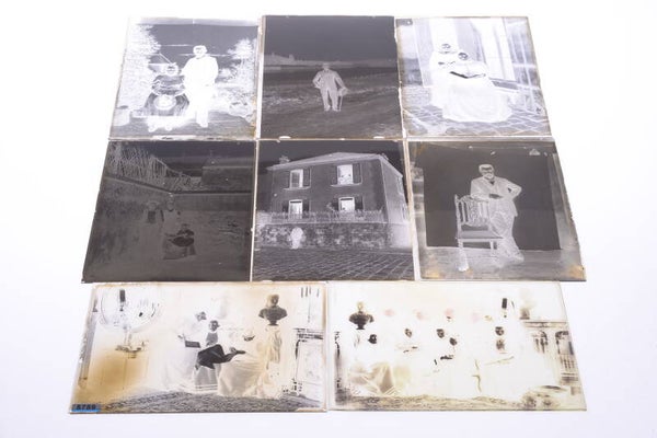 8 FRENCH GLASS PLATE NEGATIVE PHOTOGRAPHS IMAGES PICTURES 5X7' 13X18CM 1900