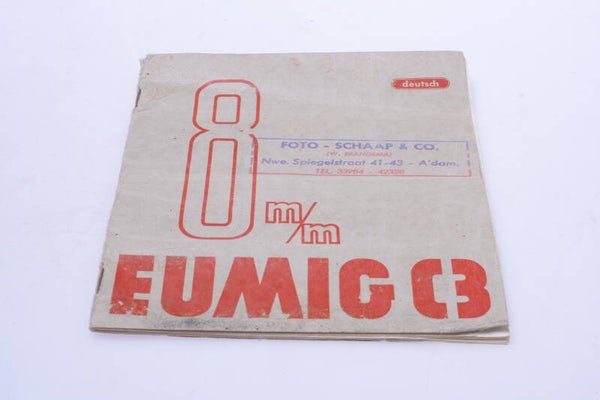 EUMIG C3 8MM CINE FILM PROJECTOR ORIGINAL INSTRUCTIONS MANUAL GERMAN 132-2
