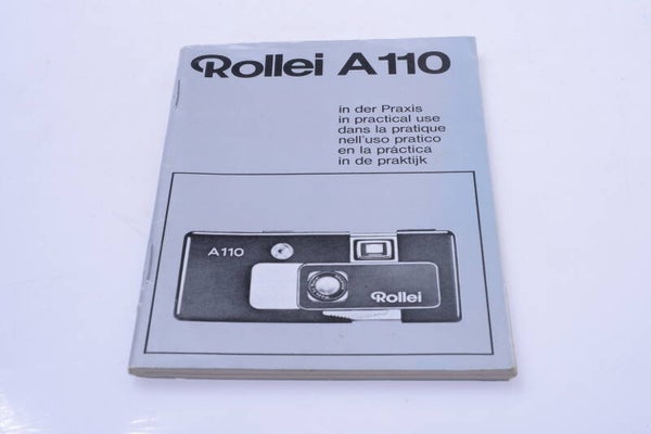 ROLLEI, ROLLEIFLEX A 110 CAMERA ORIGINAL INSTRUCTIONS MANUAL 6 LANGUAGE 133-1
