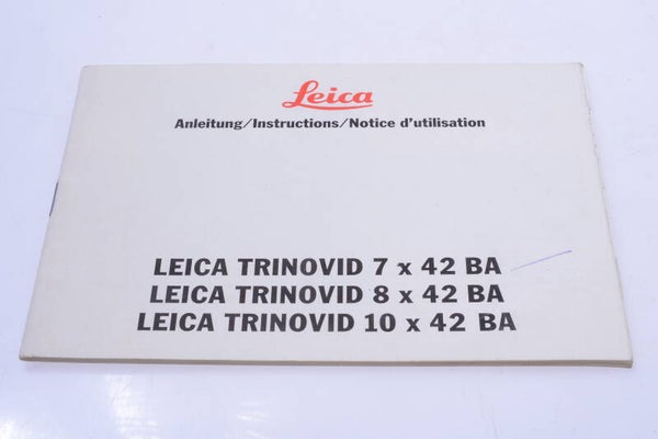 LEICA TRINOVID 7X42 8X42 10X42 BINOCULAR INSTRUCTIONS MANUAL GE, EN, FR 133-2