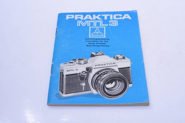 PENTACON, PRAKTICA MTL3 CAMERA ORIGINAL INSTRUCTIONS MANUAL 4 LANGUAGES 133-2