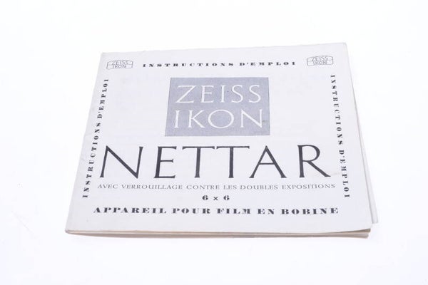 ZEISS NETTAR 6X6 CAMERA ORIGINAL INSTRUCTIONS MANUAL FRENCH 134-1