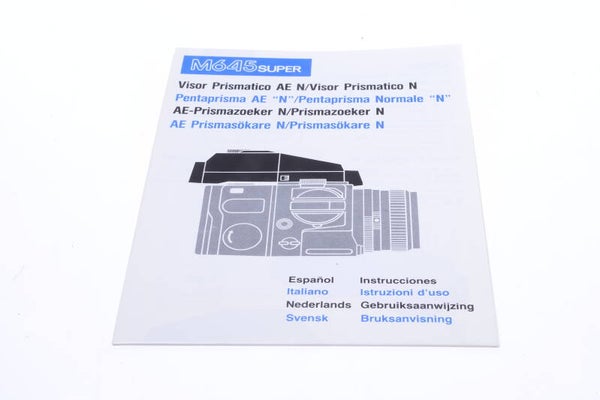 MAMIYA M645 SUPER CAMERA PRISM FINDER ORIGINAL INSTRUCTIONS MANUAL 134-2