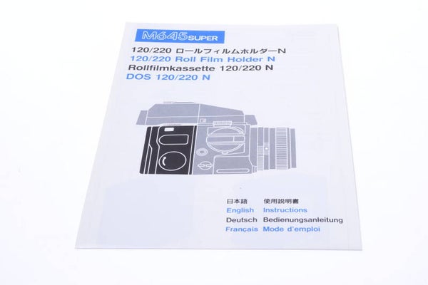 MAMIYA M645 SUPER CAMERA ROLL FILM HOLDER ORIGINAL INSTRUCTIONS MANUAL 134-2
