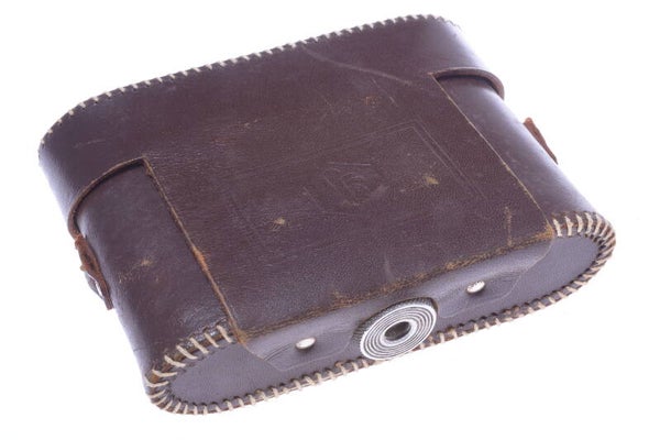 WHICH BRAND, LK, LR? 6X6CM 120 ROLL FILM LEATHER CASE *NO CAMERA*
