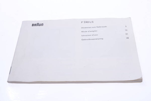 BRAUN F 240 LS CAMERA INSTRUCTIONS MANUAL 4 LANGUAGES 136-1