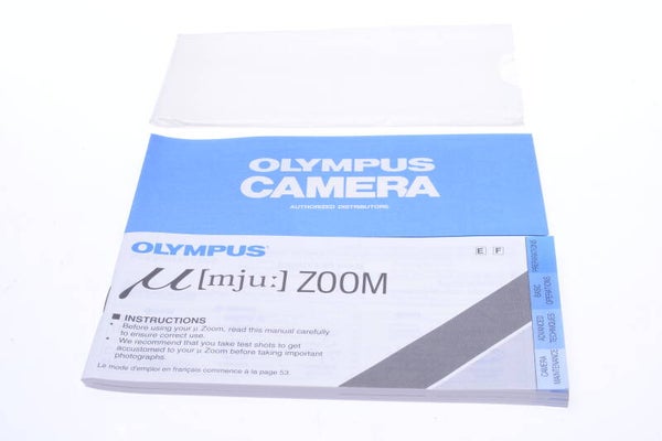 OLYMPUS MJU ZOOM CAMERA INSTRUCTIONS MANUAL ENGLISH & FRENCH 136-1