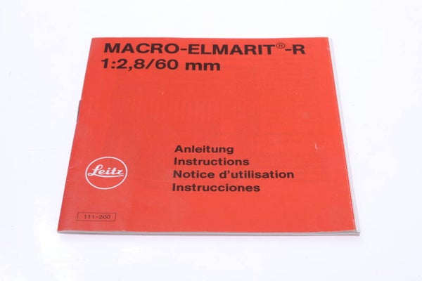 LEICA MACRO-ELMARIT-R 2.8/60 MM ORIGINAL INSTRUCTION MANUAL 4 LANGUAGE 137-1