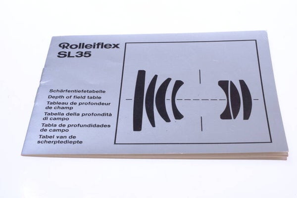 ROLLEI, ROLLEIFLEX SL35 DEPTH OF FIELD TABLE ORIGINAL INSTRUCTION MANUAL 137-2