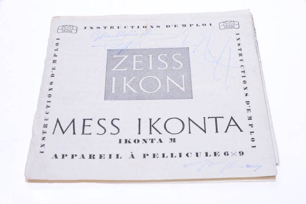 ZEISS MESS IKONTA M 6X9 CAMERA ORIGINAL INSTRUCTIONS MANUAL FRENCH 137-2