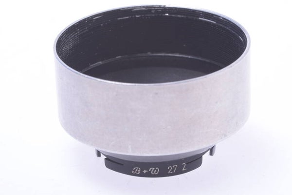B & W 27MM LENS HOOD SUN SHADE PUSH ON ALUMINUM DETACHABLE 94-3