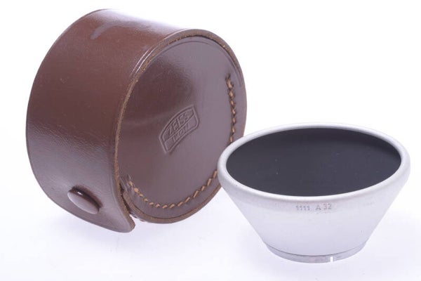 ZEISS IKON GENUINE HOOD SUN SHADE WITH CASE 1111 A 32 LENS ALUMINUM   115