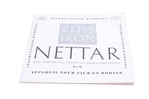 ZEISS NETTAR 6X9 CAMERA ORIGINAL INSTRUCTIONS MANUAL FRENCH 138-2