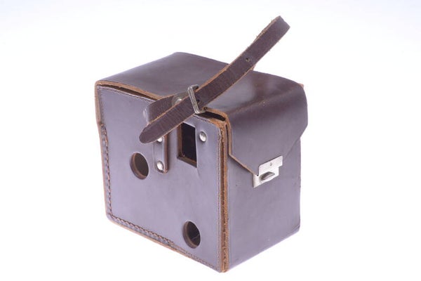 UNBRANDED ANTIQUE BOX LEATHER CAMERA CASE *NO CAMERA* KODAK, ZEISS, ENSIGN?