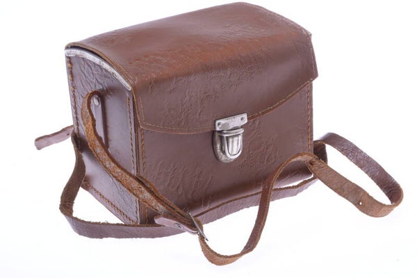 UNBRANDED ANTIQUE 6X9 BOX LEATHER CAMERA CASE *NO CAMERA* KODAK ZEISS ENSIGN?