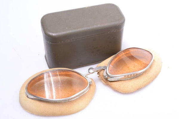 ANTIQUE SKI MOTORCYCLE BIKE WWII? STEAMPUNK CAR RACING GOGGLES AVIATOR GLASSES