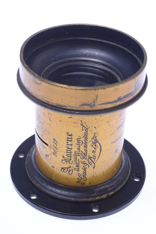 GASC & CHARCONNET A. LAVERNE ANTIQUE BRASS LENS ‘240MM’ 5X7” CAMERA