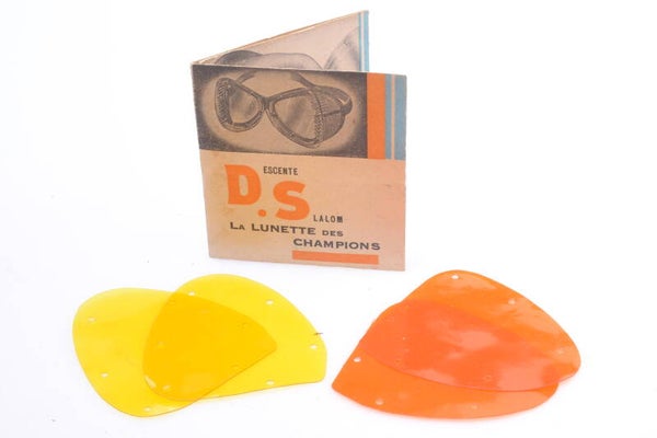 DESCENTE SLALOM YELLOW & ORANGE SKI GOGGLES SPARES ‘LA LUNETTE DES CHAMPIONS’