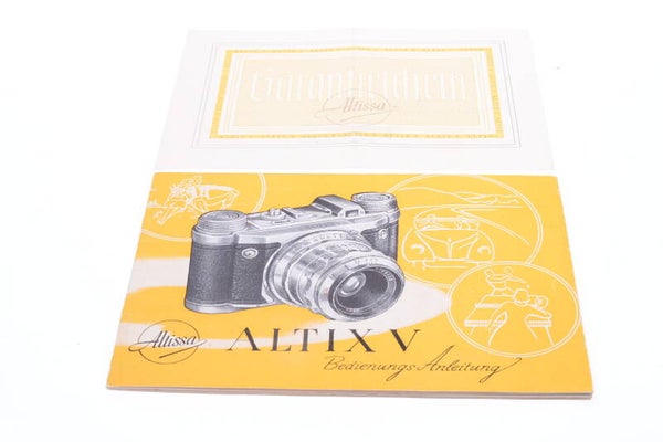 ALTISSA ALTIX V CAMERA ORIGINAL INSTRUCTIONS MANUAL GERMAN W/ WARRANTY 139-2
