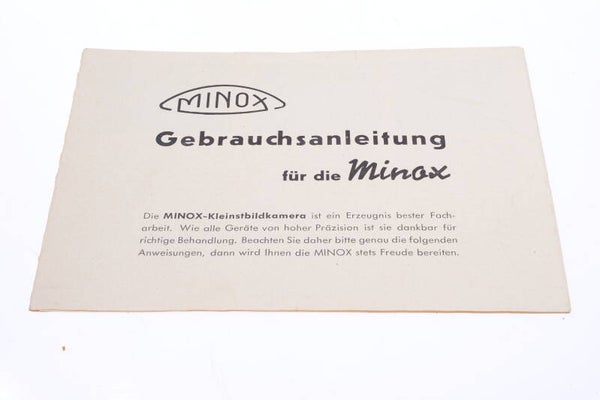 MINOX 1949 MINI-CAMERA ORIGINAL INSTRUCTIONS MANUAL GERMAN 139-2