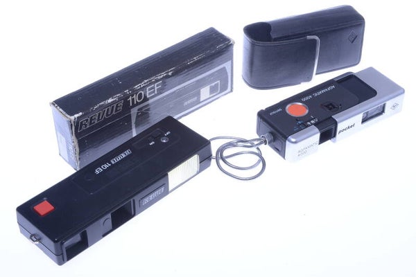 FOTO-QUELLE REVUE 110EF & AGFA AGFAMATIC 4000 SENSOR POCKET CAMERA *WORK 100%*