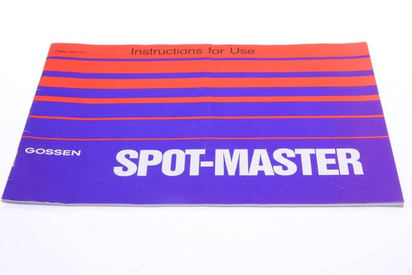 GOSSEN SPOT-MASTER EXPOSURE LIGHT METER INSTRUCTIONS MANUAL ENGLISH   140
