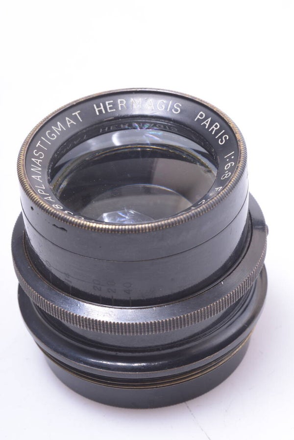 HERMAGIS 210MM 6.8 APLANASTIGMAT ANTIQUE LENS 4X5”, 10X15CM CAMERA