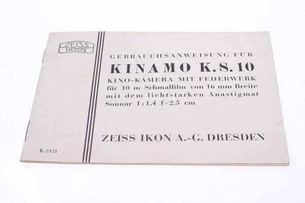 ZEISS KINAMO K.S. 10 CINE CAMERA ORIGINAL INSTRUCTIONS MANUAL GERMAN 141-1