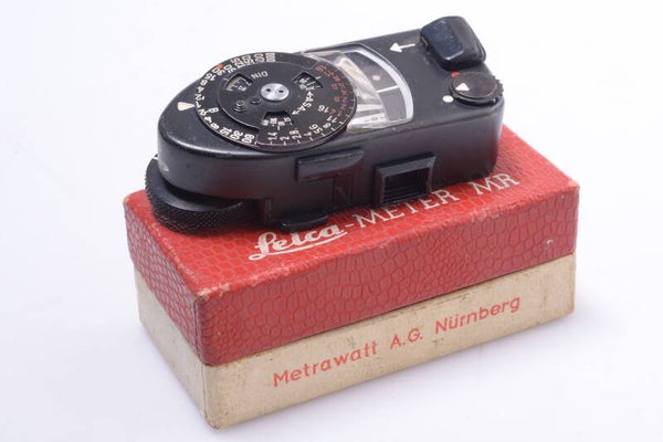 LEICA MR-4 MR4 LIGHT METER EXPOSURE METER BLACK WORKS 100% ACCURATE MAKERS BOX