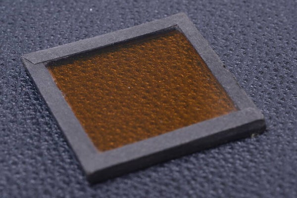 RHACO AGFA? ORANGE 35X35 FILTER SQUARE ANTIQUE LENS OR CAMERA SLIDE IN 14-3