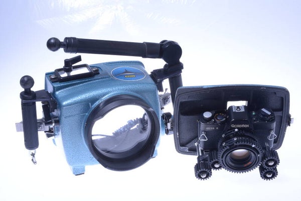 IMASUB UNDERWATER HOUSING NIKON? ROLLEIFLEX SL35 E CAMERA 50MM PLANAR LENS