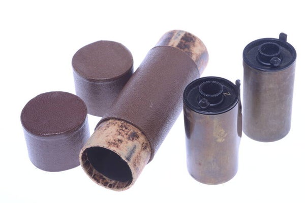 LEICA FILCA IN DOUBLE HOLDERS RARE* RELOADABLE CASSETTES BULK FILM CANISTERS 2