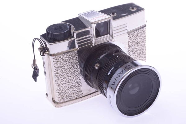 LOMOGRAPHY DIANA F+ CHROME, CHROMIACS FISHEYE 20MM 4X4CM 120 ROLL FILM CAMERA