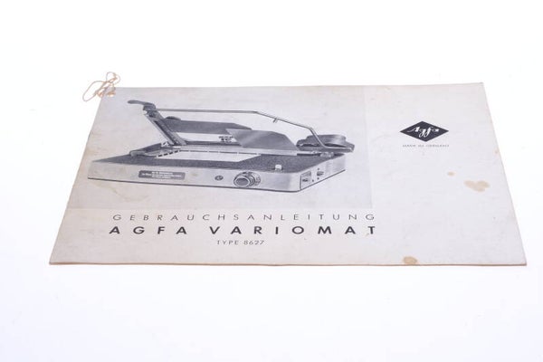 AGFA VARIOMAT C TYPE 8627 ORIGINAL INSTRUCTIONS MANUAL GERMAN 121