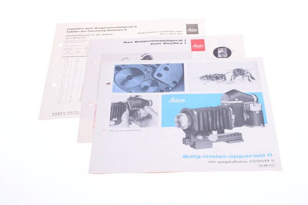 LEICA FOCUS BELLOWS FOR VISOFLEX I & II ORIGINAL INSTRUCTION MANUAL DUTCH 123
