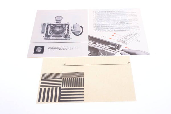 LINHOF SUPER TECHNIKA V CALIBRATING ADDITIONAL LENS INSTRUCTION MANUAL 123