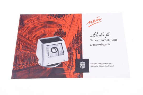 LINHOF REFLEX PHOTOMETER ORIGINAL PRODUCT GUIDE BROCHURE GERMAN 123