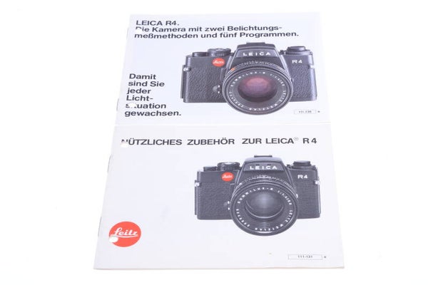 CAMERA & ACCESSORIES FOR LEICA R4 ORIGINAL PRODUCT GUIDE BROCHURE GERMAN 123