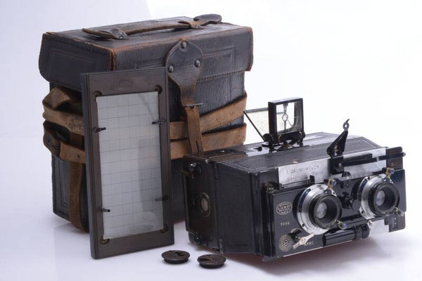 GAUMONT SPIDO MODEL A STEREO PANORAMA 6x13CM PLATE CAMERA ZEISS LENS