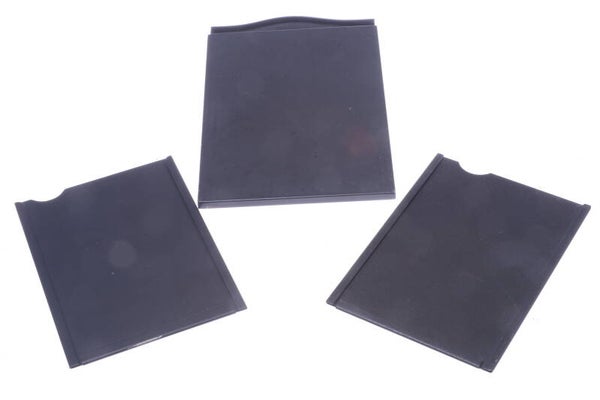 UNBRANDED GLASS PLATE HOLDER, 2 CUT SHEET FILM ADAPTERS 6.5X9CM FORMAT CAMERA