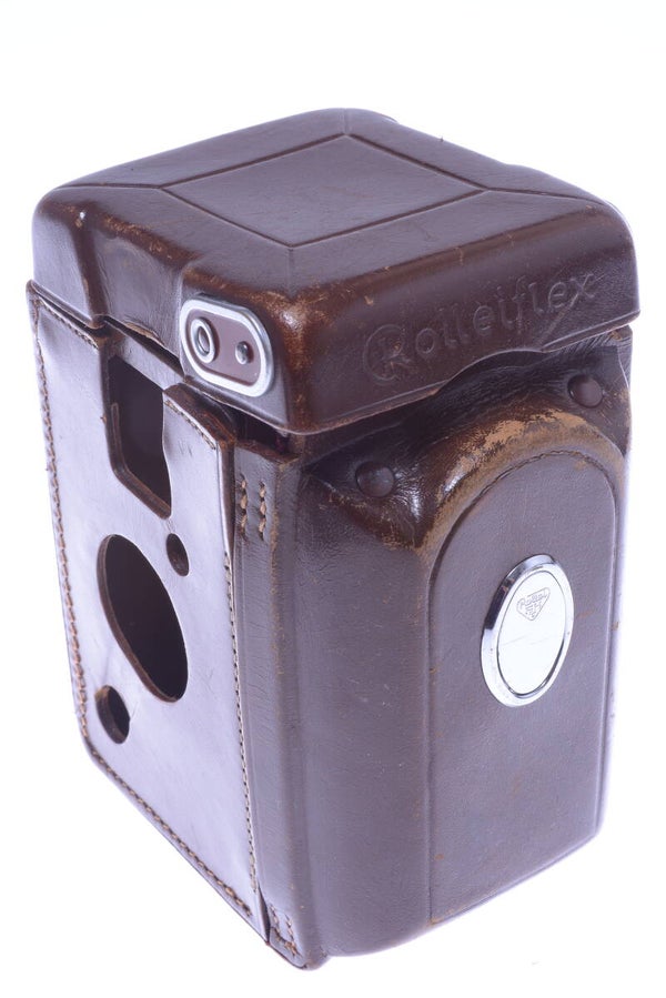 ROLLEIFLEX 2.8E CAMERA LEATHER CASE & DIFFUSOR *NICE* TLR 6X6 FORMAT