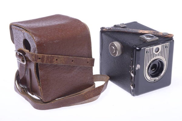 MEFAG BOX CAMERA HANDY BOX 6X6CM 120 ROLL FILM SWEDISH W/ CASE
