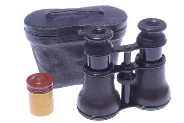 CLERMONT & MARTIN ANTIQUE BINOCULARS DOUBLE TELESCOPE SMALL FRENCH BRASS MODEL