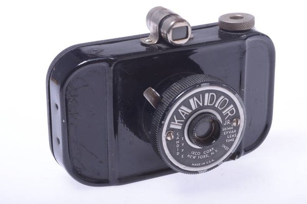 IRWIN KANDOR CAMERA METAL 4X6CM 127 ROLL FILM SARDINE CAN SHAPED MENISCUS LENS