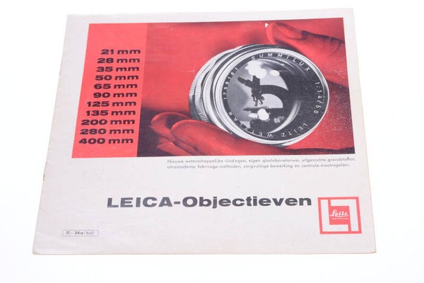 LEICA 21MM-400MM LENSES ORIGINAL PRODUCT GUIDE BROCHURE DUTCH 125