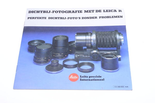 LEITZ, LEICA R CLOSE UP PICTURES ORIGINAL PRODUCT GUIDE BROCHURE DUTCH 125