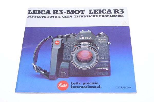 LEICA R, R3 MOT ELECTRONIC CAMERA ORIGINAL PRODUCT GUIDE BROCHURE DUTCH 125