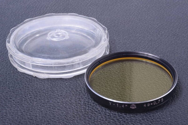 USSR CCCP YELLOW -1.4X 49MMX0.75 FILTER GENUINE LENS SCREW IN W/ CASE 22-1
